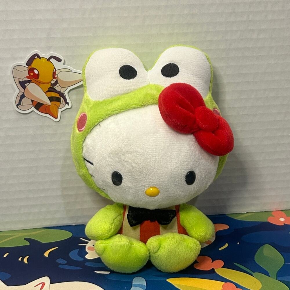 Hello Kitty in Green Keroppi Frog Costume Plush Sanrio Stuffed Animal Toy Doll